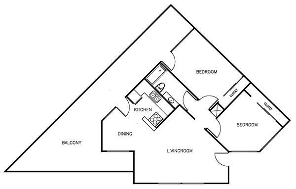 2Bedrooms/1Bathroom - 1,250 sqft