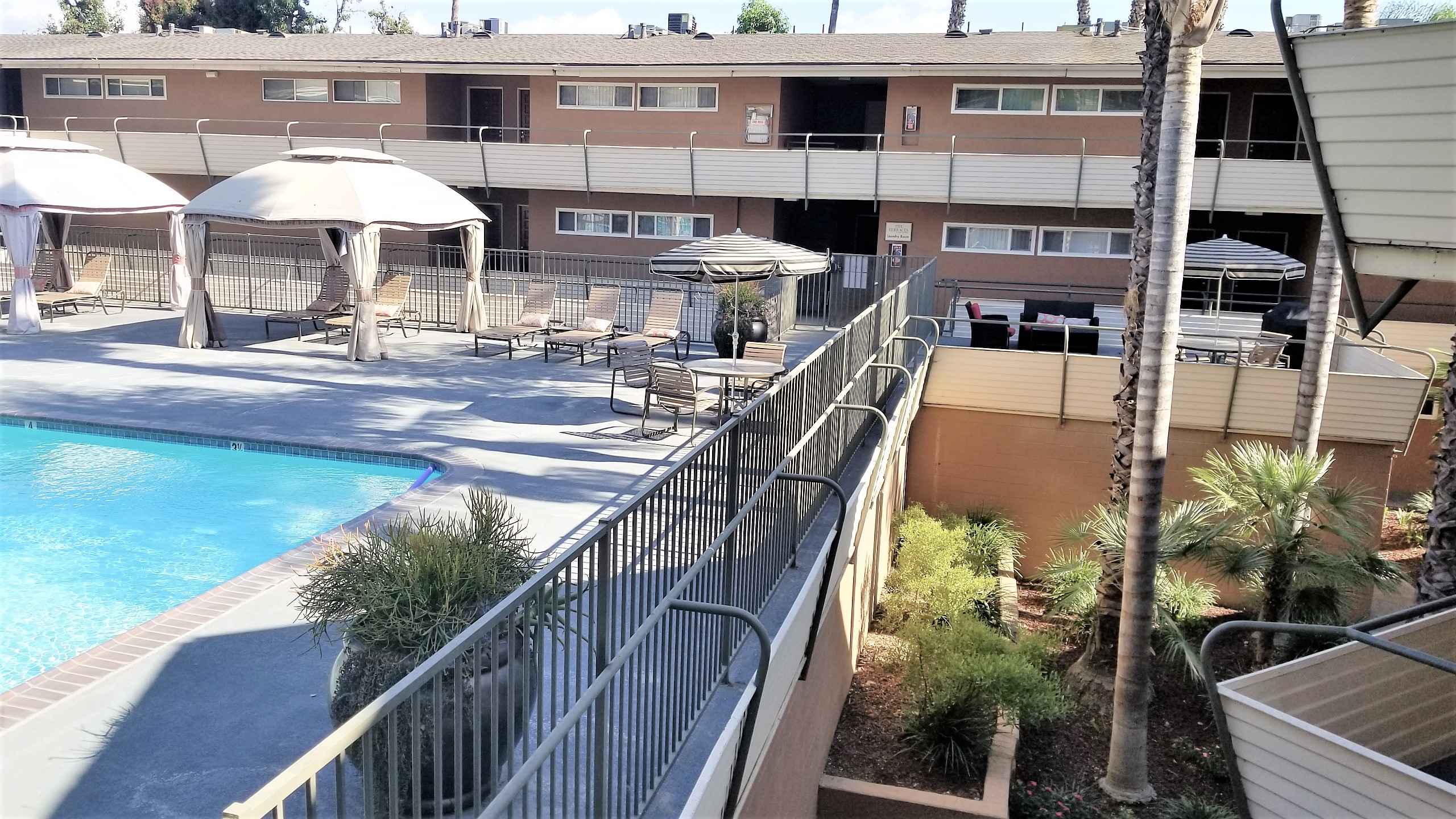 pool area overview at Terraces