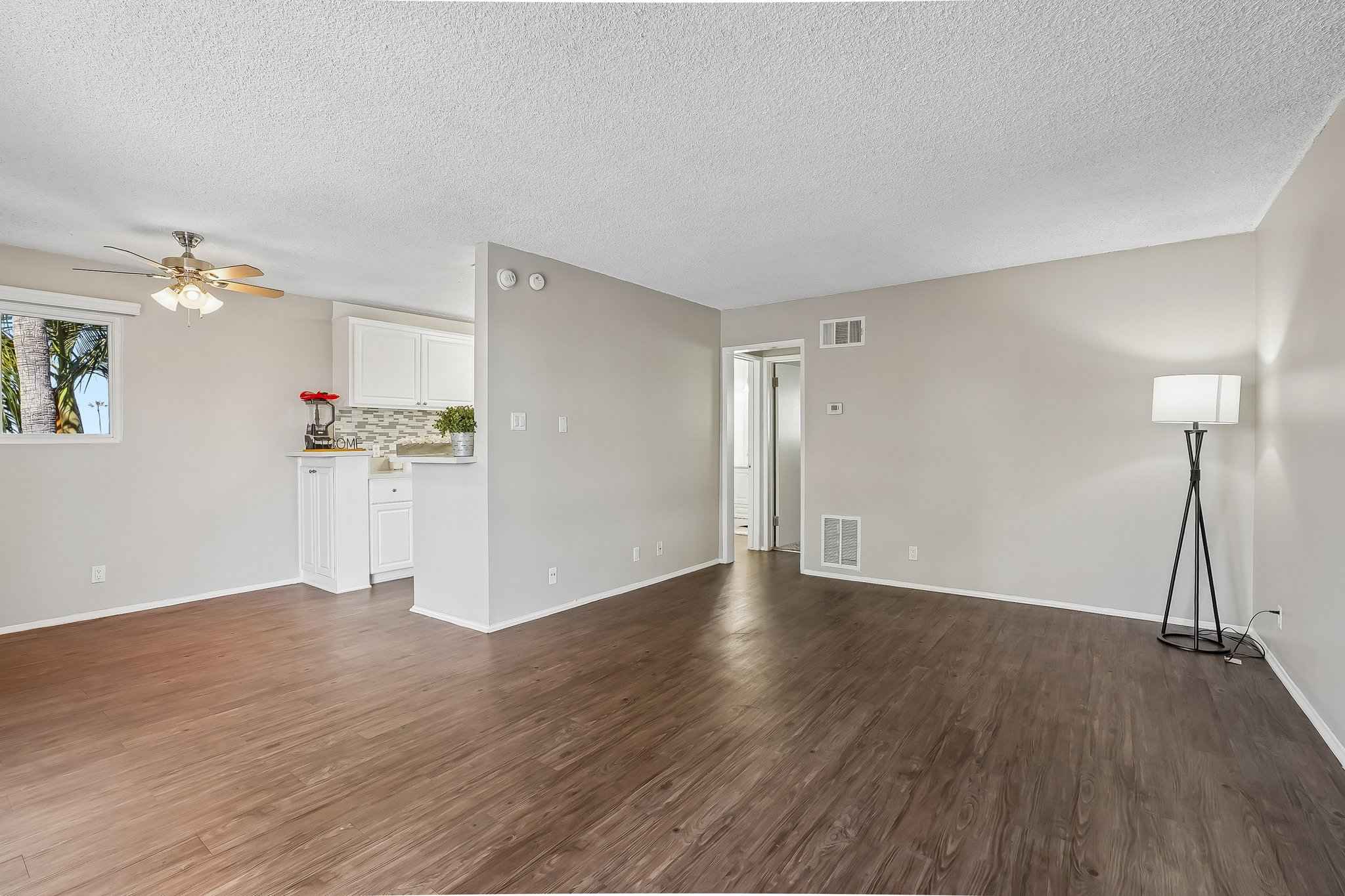 open living dining kitchen staged at Terraces