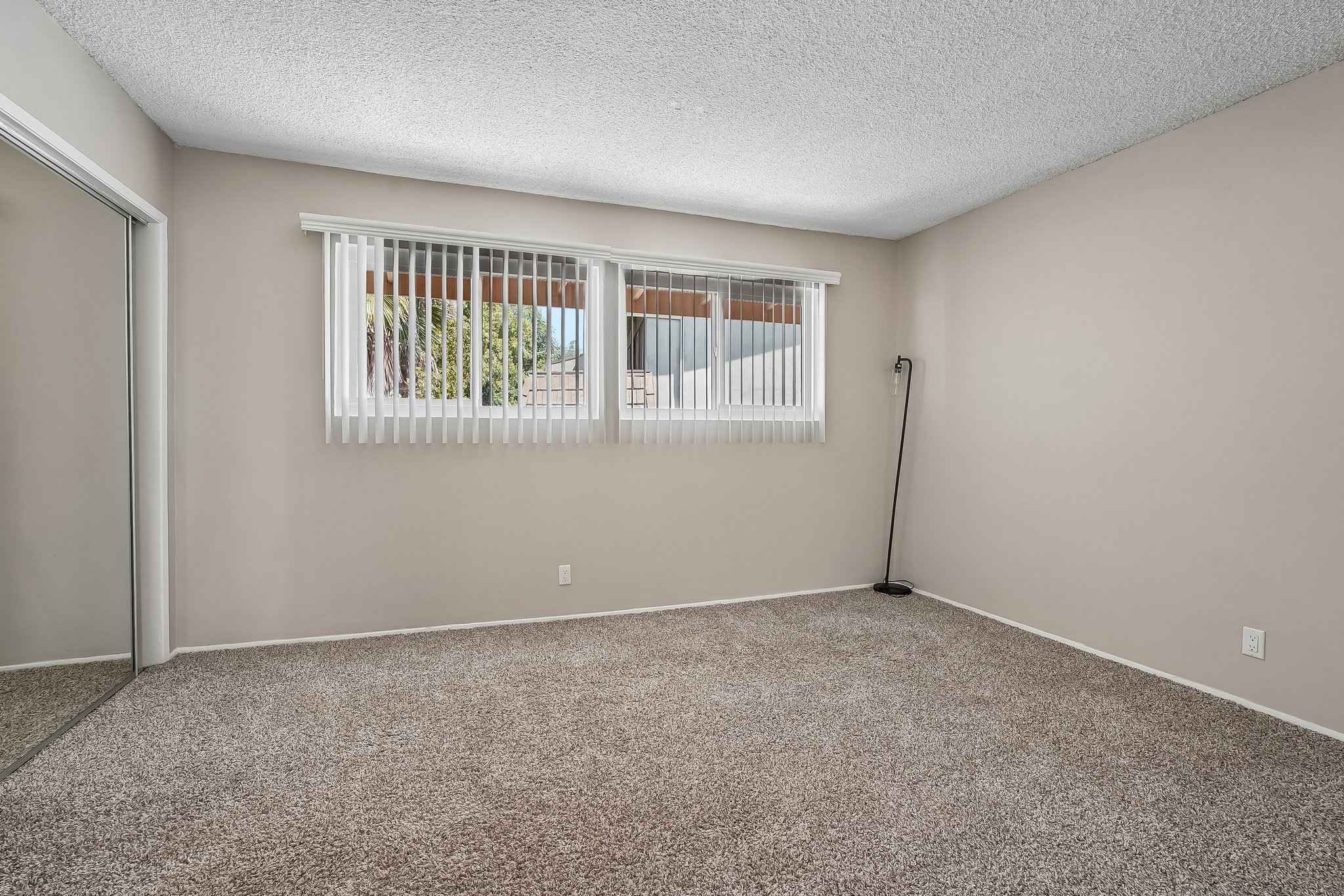 bedroom carpet vertical blinds at Terraces
